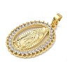 Brass Micro Pave Clear Cubic Zirconia Pendants KK-G548-16G-2