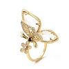 Brass Micro Pave Cubic Zirconia Cuff Rings for Women LS-RJEW-K312-02G-4
