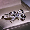 Bowknot Alloy with Crystal Rhinestone Finger Rings for Women FS-WG361F1-02-1