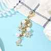 Alloy Rhinestone Butterfly with ABS Plastic Pearl Bead Pendant Decorations KEYC-YW00223-5