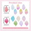 140Pcs 14 Color Autumn Theme Two Tone Spray Painted Glass Pendants GLAA-GA0001-84-2