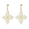 Glass Pearl Braided Star Stud Earrings EJEW-JE04982-02-1