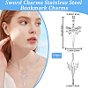 12Pcs 201 Stainless Steel Pendant STAS-BBC0005-37-2