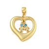 Brass Micro Pave Cubic Zirconia Pendants KK-N254-120C-G-1