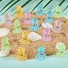 50Pcs 5 Colors Luminous Resin Cute Little Cuttlefish Ornaments RESI-SZ0003-44-4