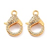 Alloy Rhinestone Lobster Claw Clasps LS-PALLOY-L166-01G-1