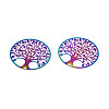 Ion Plating(IP) 201 Stainless Steel Filigree Pendants STAS-S118-077-2