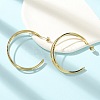 Ion Plating(IP) 304 Stainless Steel C-Shaped Stud Earrings for Women EJEW-M089-04G-2
