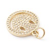 Brass Micro Pave Clear Cubic Zirconia Pendants ZIRC-Z014-08G-3