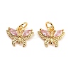 Real 18K Gold Plated Brass Micro Pave Cubic Zirconia Charms ZIRC-Z023-05-3