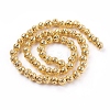 Electroplated Natural Lava Rock Bead Strands G-E429-01-4mm-2