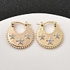 Star Brass Micro Pave Clear Cubic Zirconia Hoop Earrings EJEW-Z157-01G-1