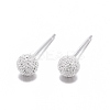 Textured 925 Sterling Silver Ball Stud Earrings LS-EJEW-L202-004A-1