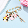 Painting 304 Stainless Steel Safety Pin Brooches JEWB-YW00001-02-1