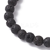 Natural & Synthetic Gemstone Round Beaded Stretch Bracelets for Men Women BJEW-JB12263-6