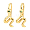 Snake Brass Micro Pave Cubic Zirconia Dangle Earrings EJEW-G425-04G-02-4