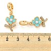 Rack Plating Alloy Enamel Flower European Dangle Charms FIND-B034-15G-02-3