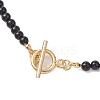 Natural Black Onyx Necklace NJEW-JN04892-5