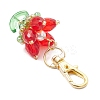 Flower Glass Pendants Decorations HJEW-MZ00248-01-4