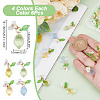 24Pcs 4 Colors Handmade Lampwork Pendants PALLOY-AR00023-2