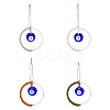 4Pcs 4 Colors Handmade Woven Cotton Thread with Turkish Glass Evil Eye Wall Hanging Ornament HJEW-FH0001-63-1