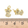 Brass Micro Pave Clear Cubic Zirconia Pendants KK-H076-20G-3
