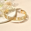 304 Stainless Steel Open Cuff Bangles for Women LS-BJEW-Z083-02G-03-2