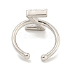 Rack Plating Brass Open Cuff Rings for Women RJEW-F162-01P-Z-3