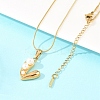 304 Stainless Steel with Acrylic Imitation Pearl Pendant Necklaces NJEW-H088-05C-G-2