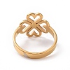 Ion Plating(IP) 201 Stainless Steel Heart Clover Finger Ring RJEW-J051-01G-3