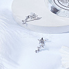 1Pair Star Alloy Crystal Rhinestone Dangle Stud Earrings for Women EJEW-LP0003-79-3