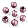 Spray Painted Acrylic European Beads ACRP-WH0002-01D-1