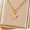 Elegant and Stylish Brass Sparkling Clear Cubic Zirconia Star Pendant Necklaces for Women BI4954-1-1