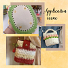 3Pcs 3 Colors Oval PU Leahter Knitting Crochet Bags Bottom AJEW-CL0001-76-5