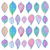 26Pcs 13 Styles Ion Plating(IP) 201 Stainless Steel Filigree Pendants STAS-GA0001-67-1