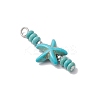 10Pcs 2 Colors Starfish & Rondelle Dyed Synthetic Turquoise Beaded Pendants PALLOY-JF03949-4