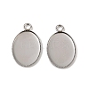 304 Stainless Steel Pendant Cabochon Settings X-STAS-NH0002-01B-P-1