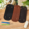 3Pcs 3 Colors Oval PU Leather Knitting Crochet Bags Nail Bottom Shaper Pad DIY-CL0002-16-3