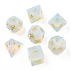 Metal Enlaced Opalite Polyhedral Dice Set G-T122-75A-3