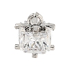 Rack Plating Brass Micro Pave Clear Cubic Zirconia Charms KK-P277-43P-1