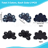 AHADEMAKER 4Pcs 2 Colors Glass Rhinestone Sew on Ornament Accessories FIND-GA0002-16-2