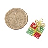 Glass Seed Beaded Christmas Gift Pendants PALLOY-MZ00899-04-2