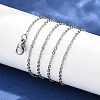 Tarnish Resistant Women Stainless Steel Cross Round Link Necklace Making X-NJEW-507L-7-2