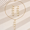 Elegant Round Plastic Imitation Pearl Pendant Necklaces & Earrings Set for Women GY5853-5