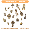 68Pcs 17 Styles Tibetan Style Alloy Charms FIND-HY0001-91-2