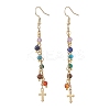 Natural Gemstone Dangle Earrings EJEW-JE06668-03-1