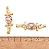 Brass Natural Pearl Fold Over Clasps KK-U059-21G-3