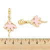 Rack Plating Alloy Enamel Ballet Dancer European Dangle Charms FIND-B034-46G-3