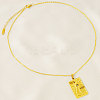 304 Stainless Steel Rectangle with Sun Pendant Necklaces for Women WGF8365-02-3
