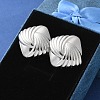 304 Stainless Steel Stud Earrings for Women LS-EJEW-K306-01P-1